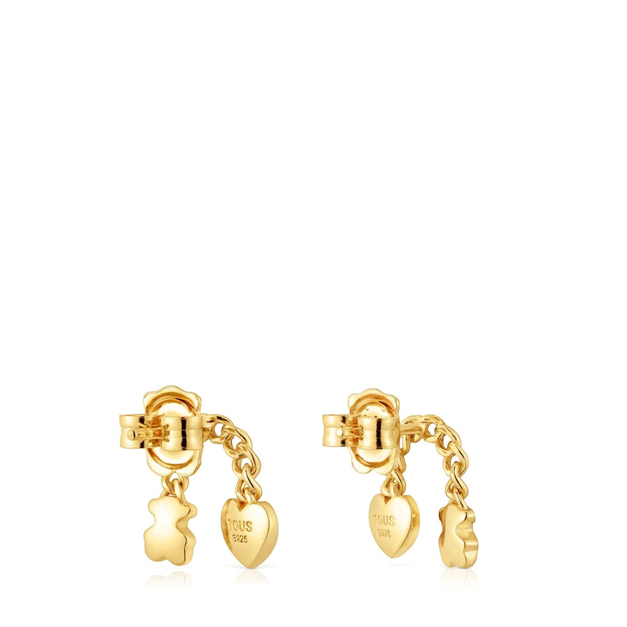 orecchini corti placcati in oro 18kt su argento con motivi bold motif
