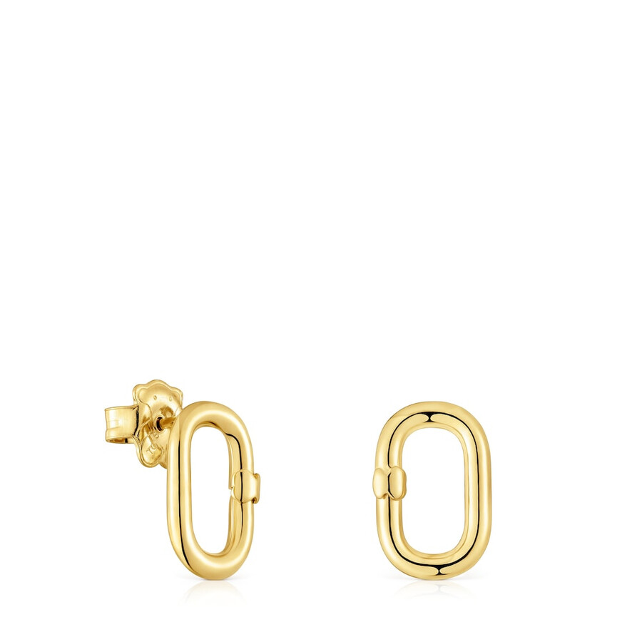 piccoli orecchini con placcatura in oro 18kt su argento hold oval