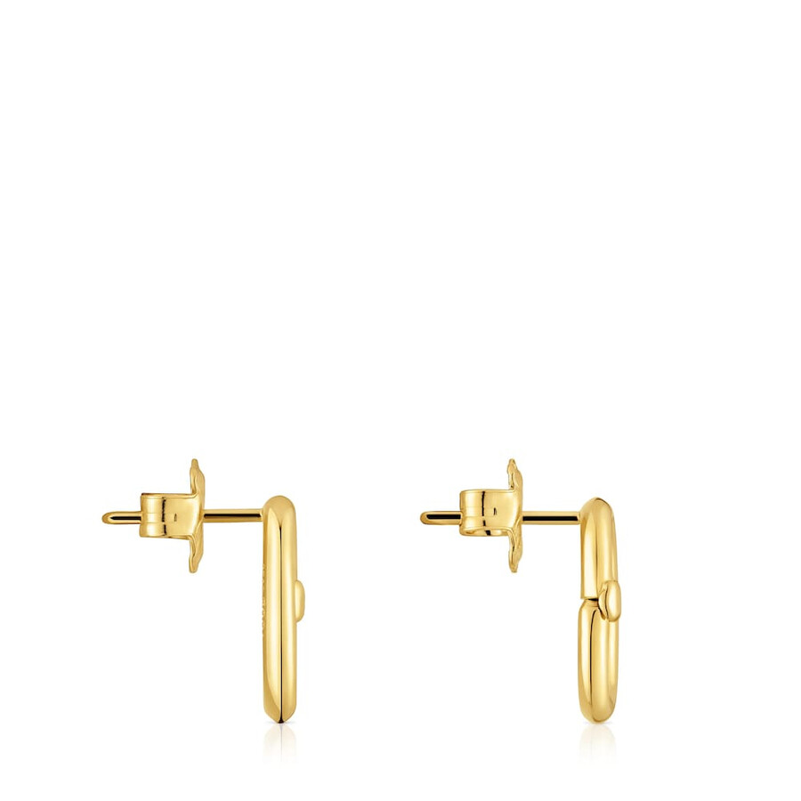piccoli orecchini con placcatura in oro 18kt su argento hold oval