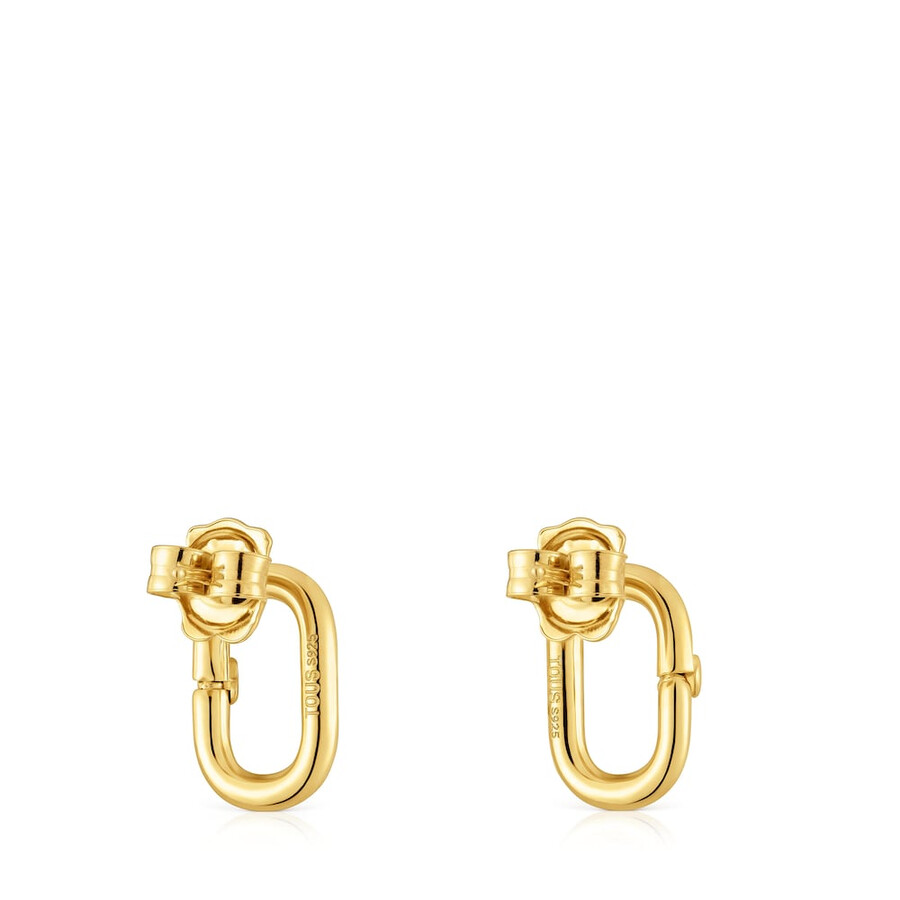 piccoli orecchini con placcatura in oro 18kt su argento hold oval