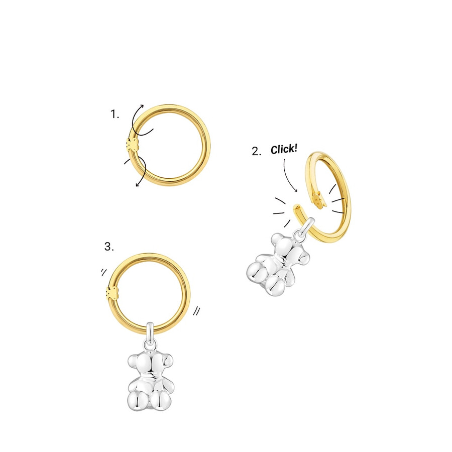 piccoli orecchini con placcatura in oro 18kt su argento hold oval