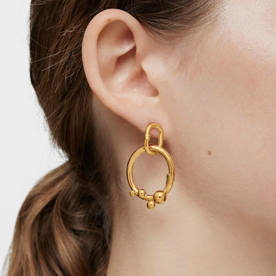 piccoli orecchini con placcatura in oro 18kt su argento hold oval