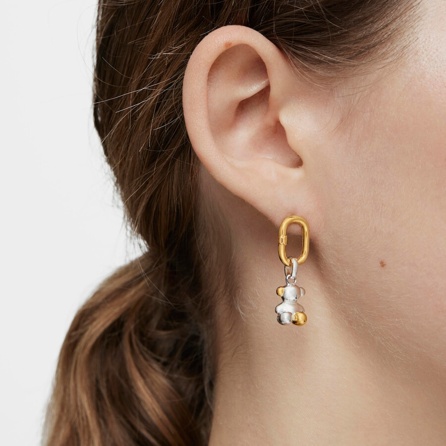 piccoli orecchini con placcatura in oro 18kt su argento hold oval