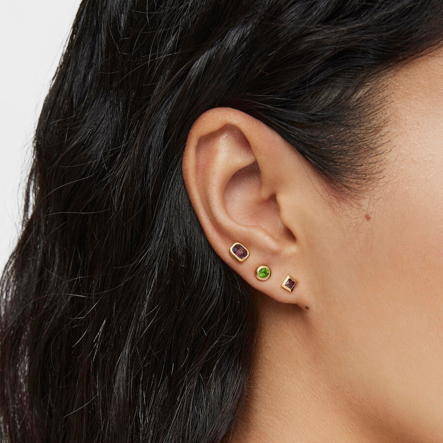 set di piccoli orecchini con placcatura in oro 18kt su argento e pietre preziose tous basic colors