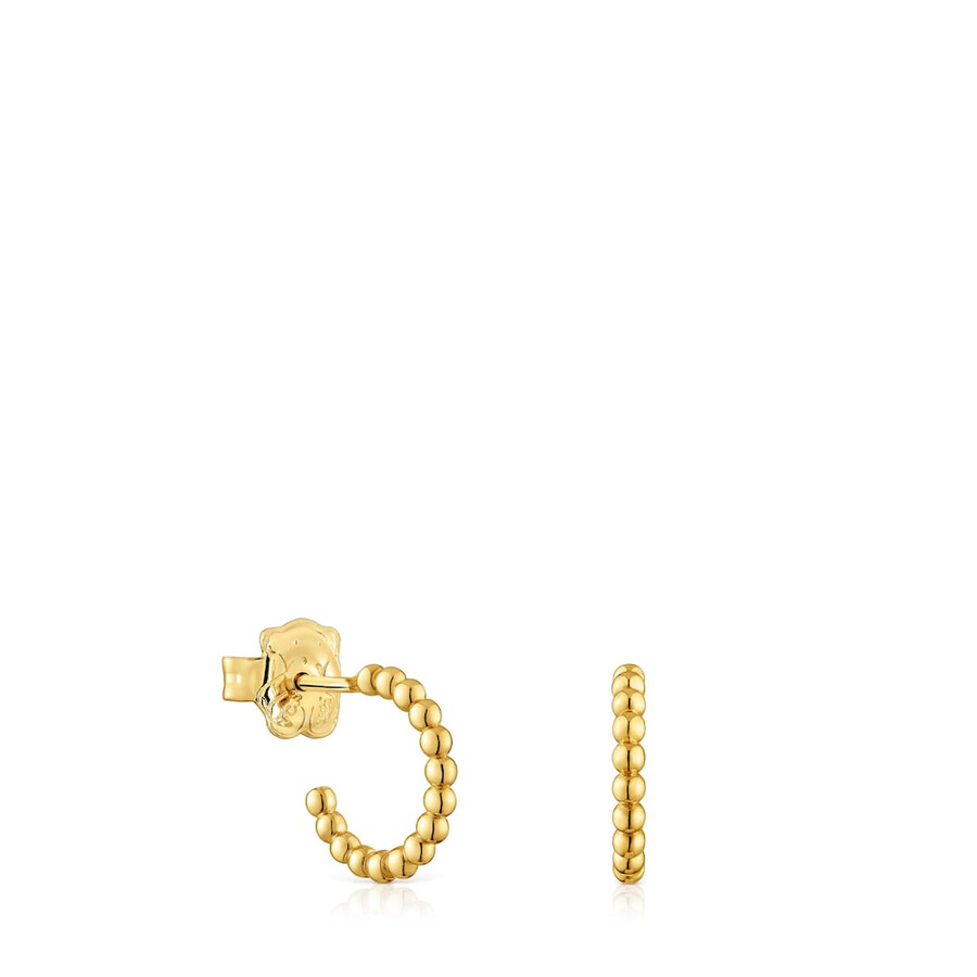 orecchini a cerchio corti da 15 mm con placcatura in oro 18kt su argento tous basics