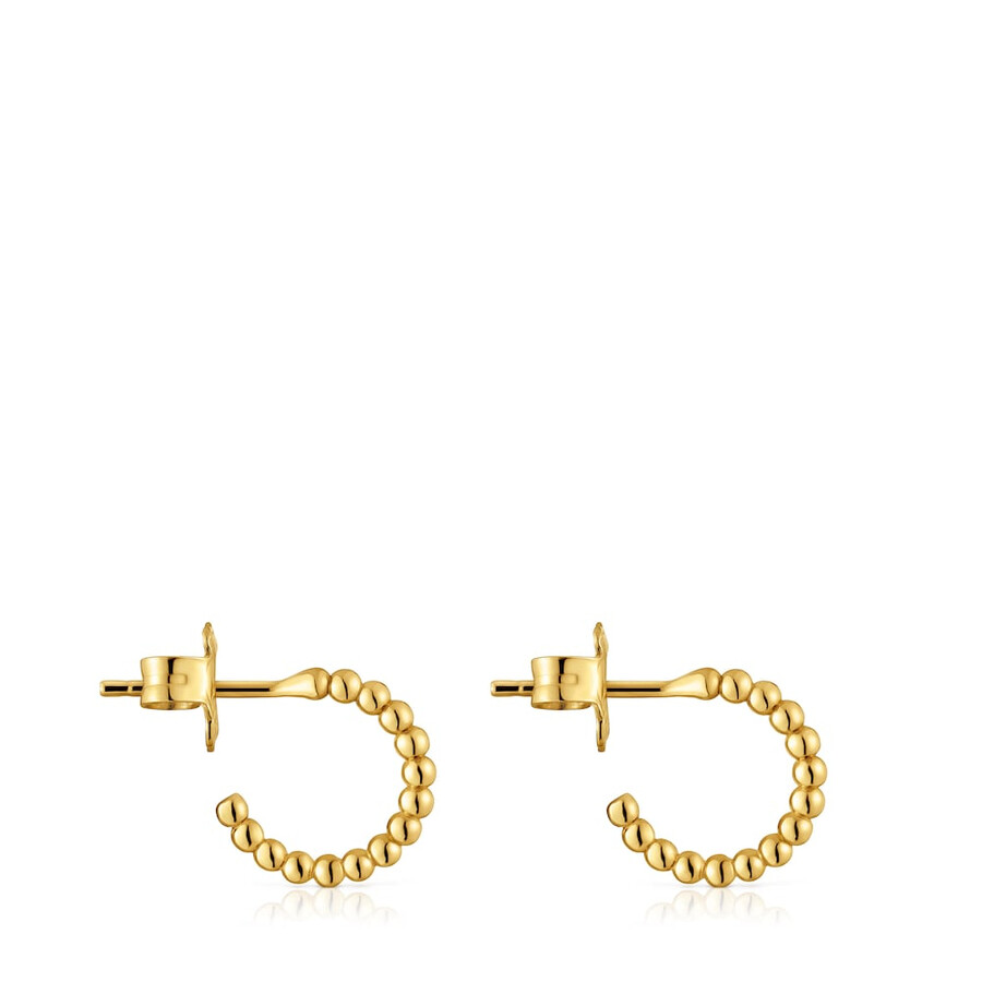 orecchini a cerchio corti da 15 mm con placcatura in oro 18kt su argento tous basics