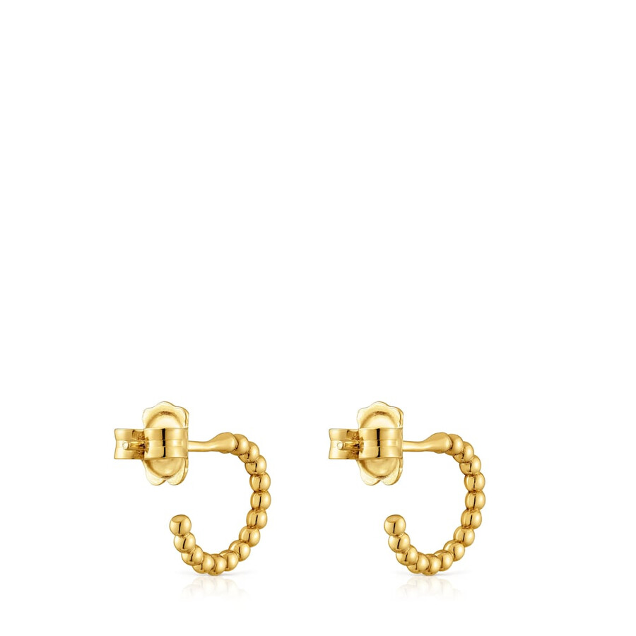 orecchini a cerchio corti da 15 mm con placcatura in oro 18kt su argento tous basics