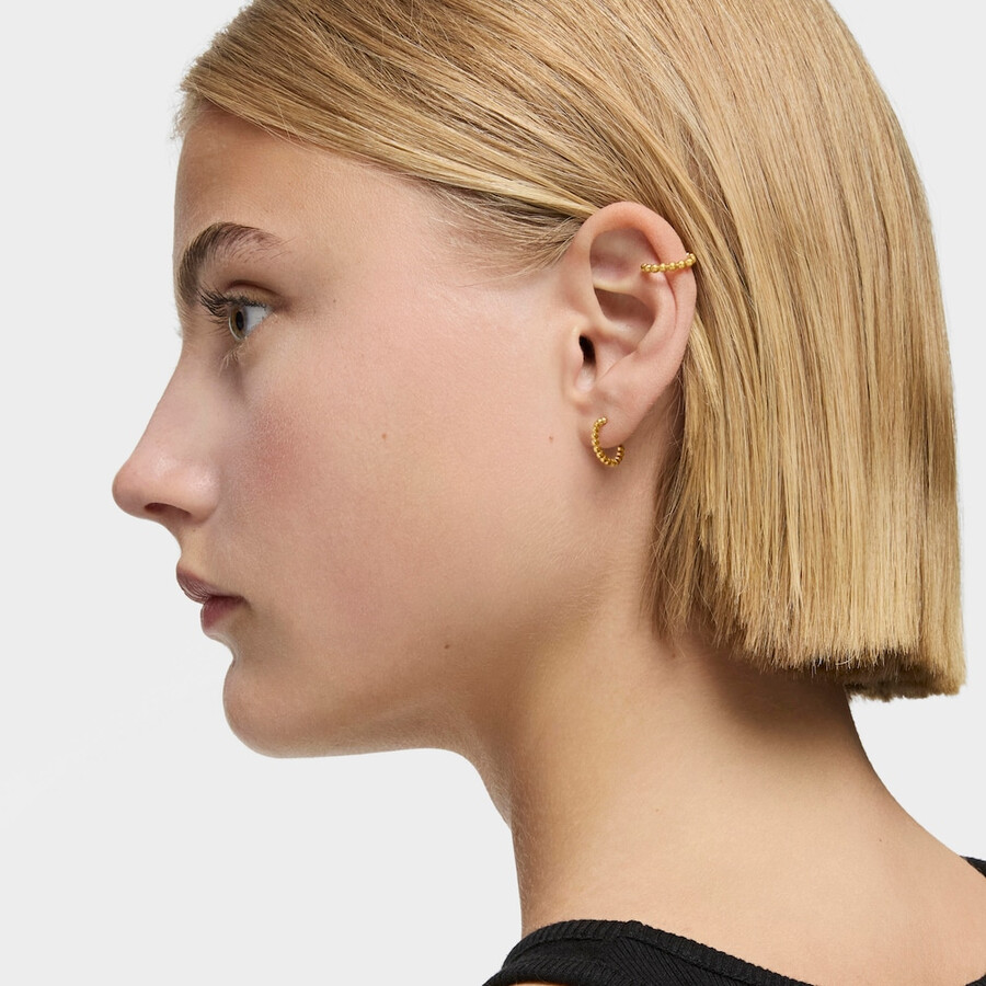 orecchini a cerchio corti da 15 mm con placcatura in oro 18kt su argento tous basics