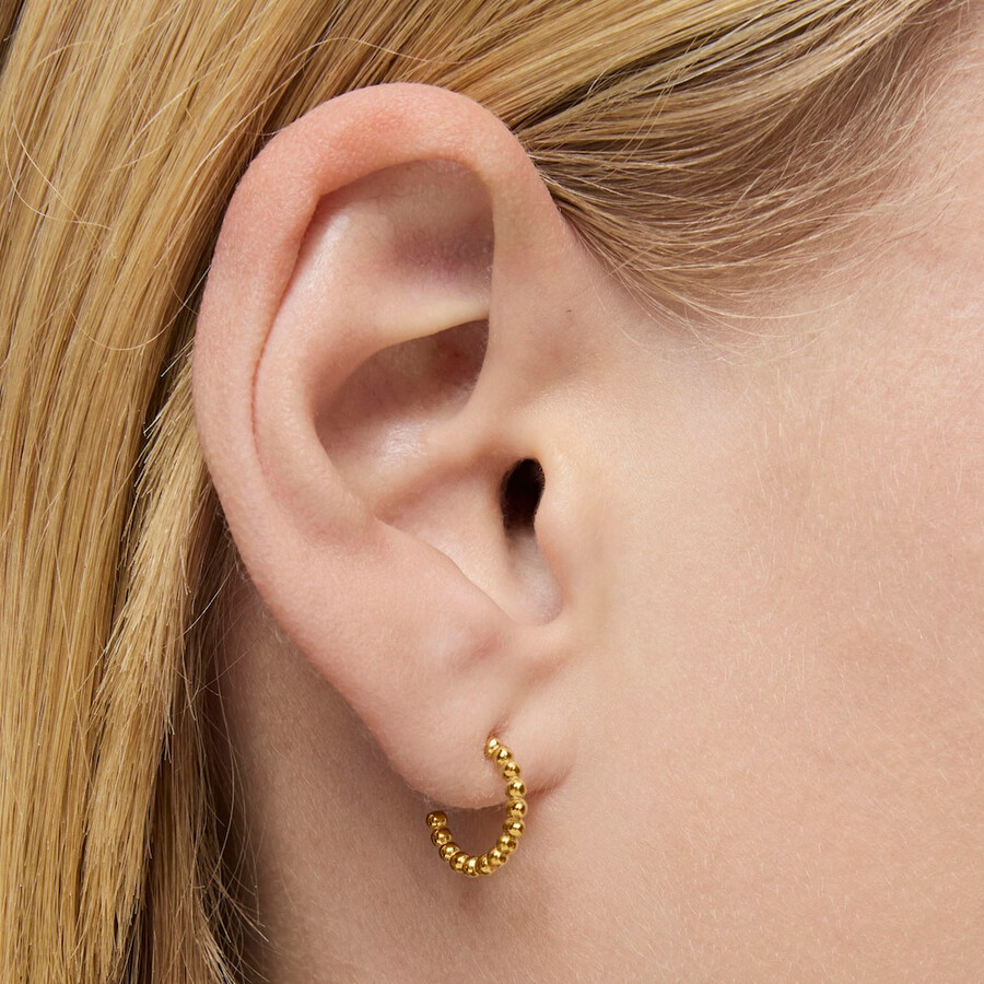 orecchini a cerchio corti da 15 mm con placcatura in oro 18kt su argento tous basics