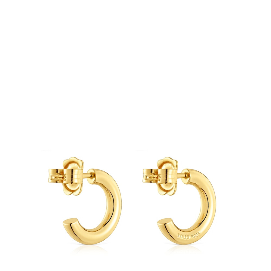 orecchini a cerchio corti da 14 mm con placcatura in oro 18kt su argento tous basics