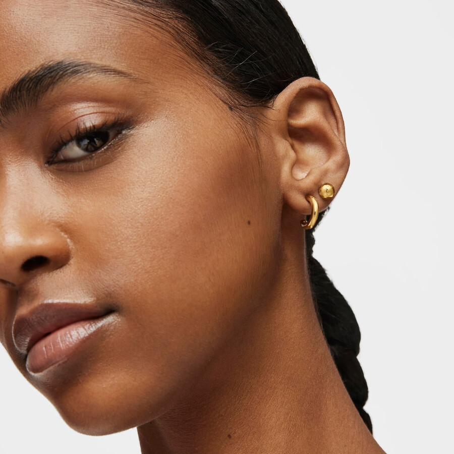 orecchini a cerchio corti da 14 mm con placcatura in oro 18kt su argento tous basics