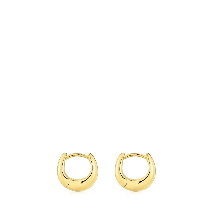 orecchini a cerchio corti e spessi con placcatura in oro 18kt su argento tous basics