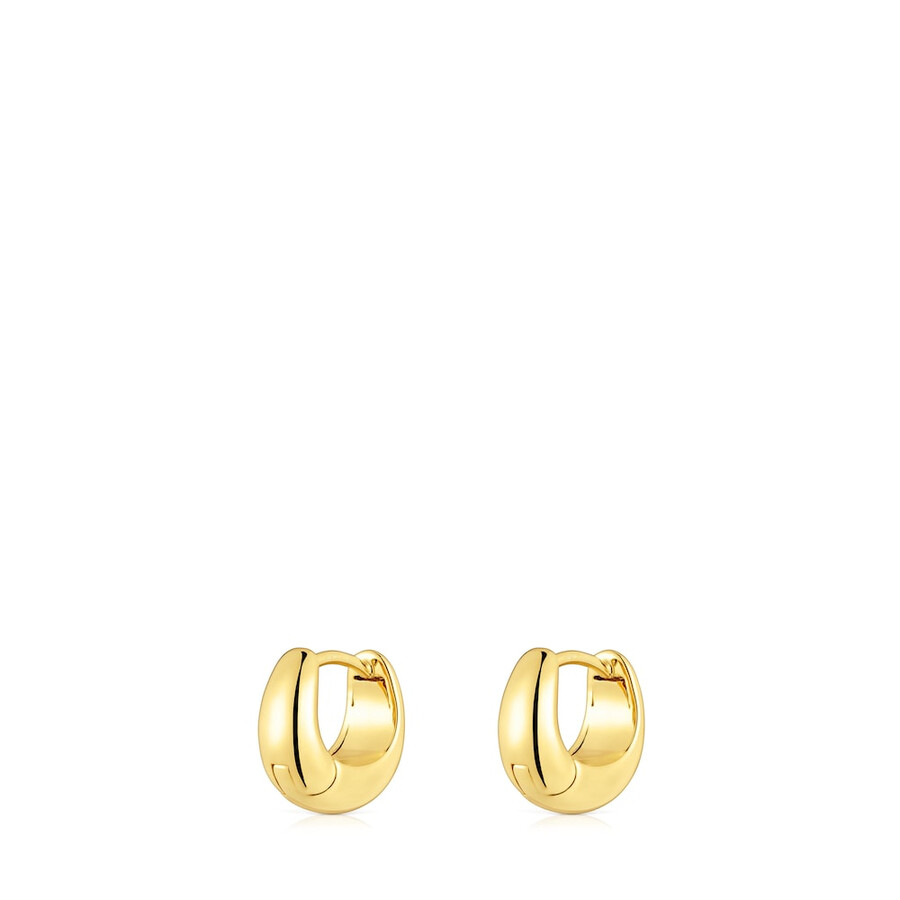 orecchini a cerchio corti e spessi con placcatura in oro 18kt su argento tous basics