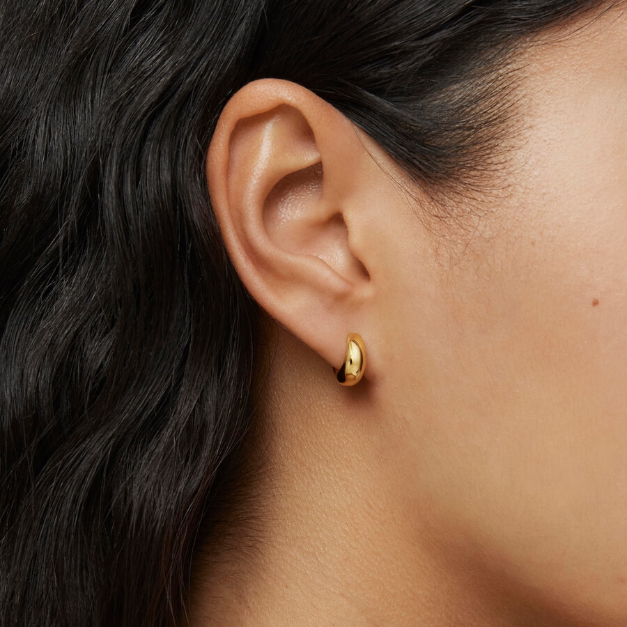 orecchini a cerchio corti e spessi con placcatura in oro 18kt su argento tous basics