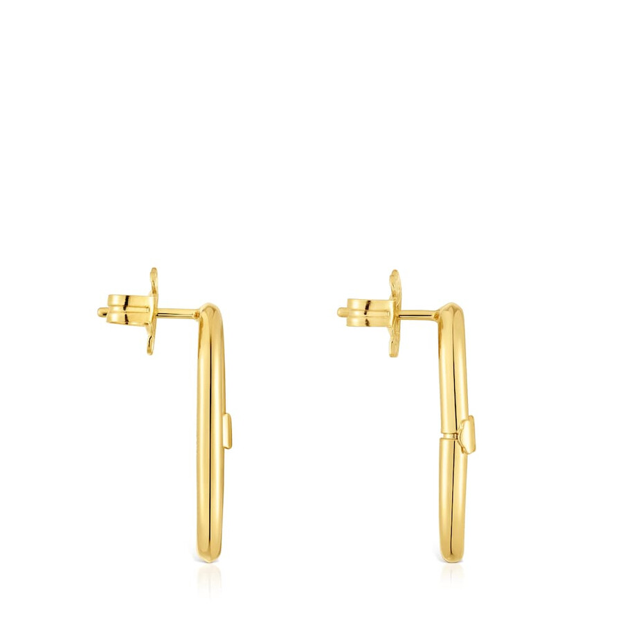 orecchini corti con placcatura in oro 18kt su argento hold oval
