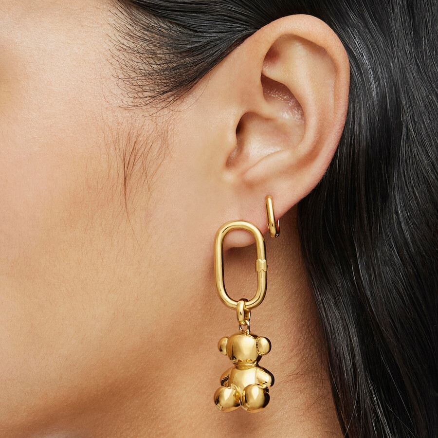 orecchini corti con placcatura in oro 18kt su argento hold oval