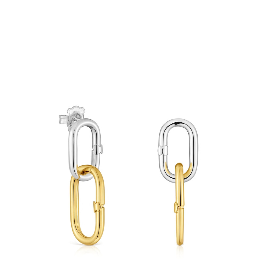 orecchini lunghi bicolore hold oval