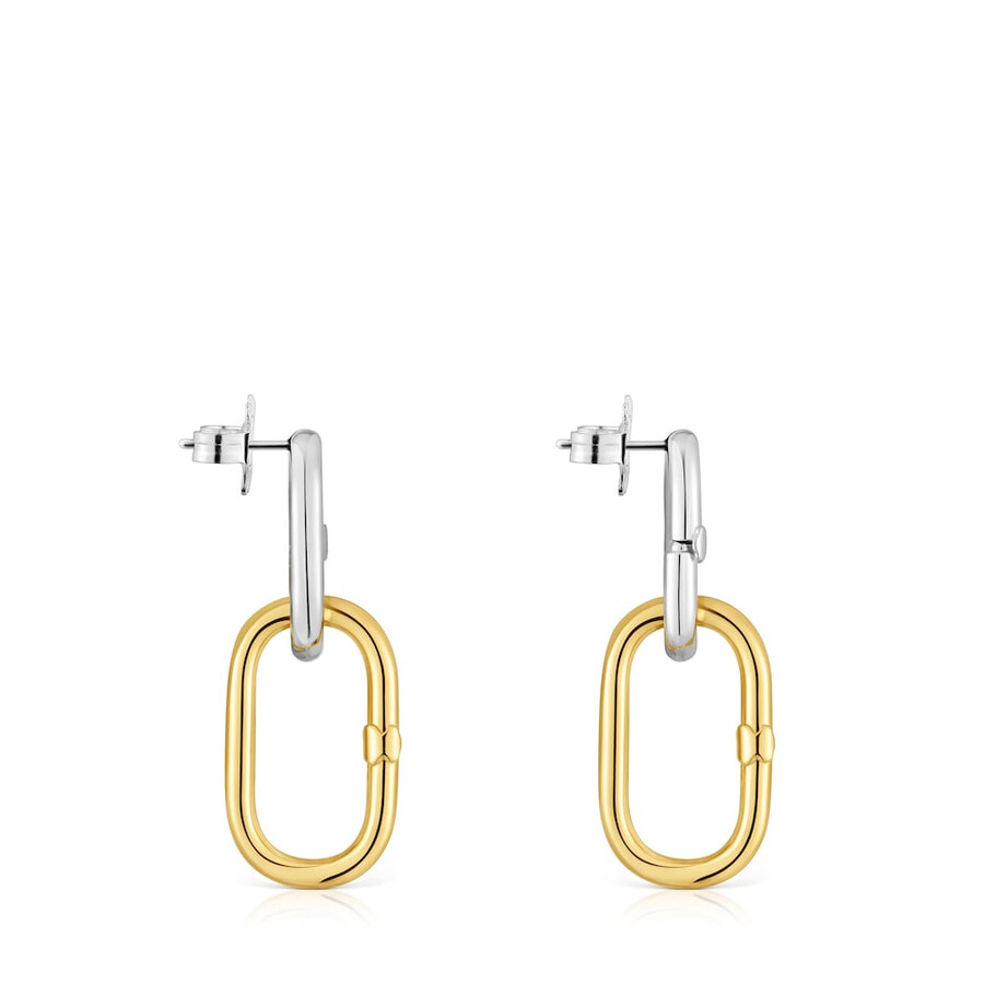 orecchini lunghi bicolore hold oval