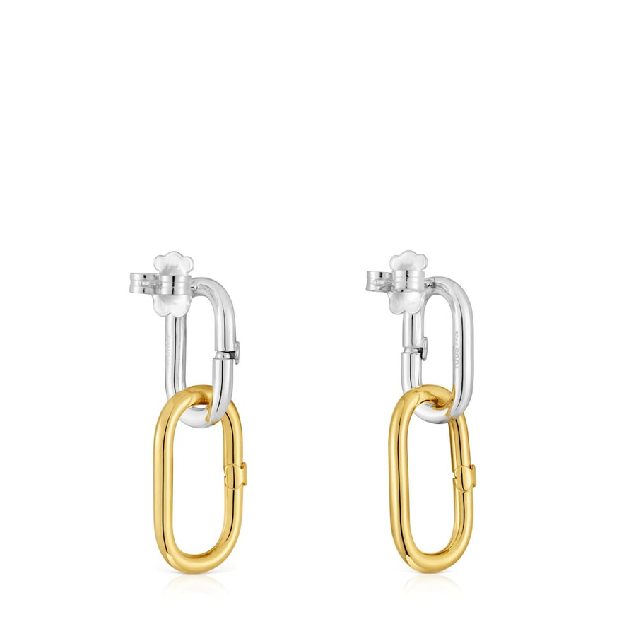 orecchini lunghi bicolore hold oval