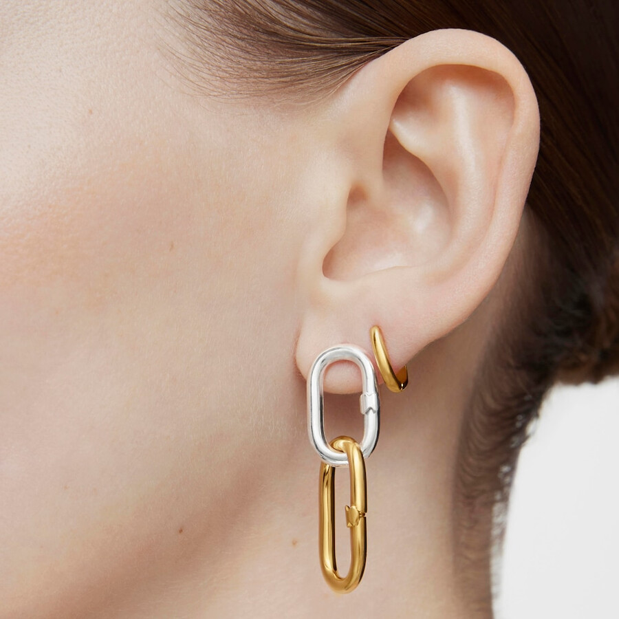 orecchini lunghi bicolore hold oval