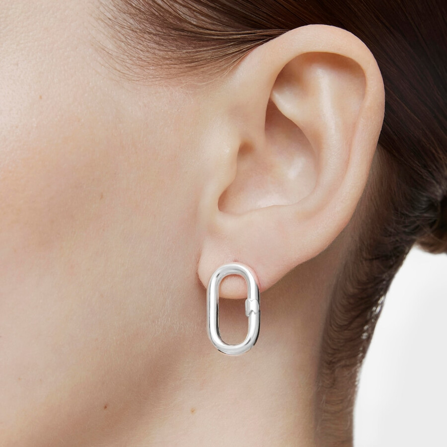 orecchini lunghi bicolore hold oval