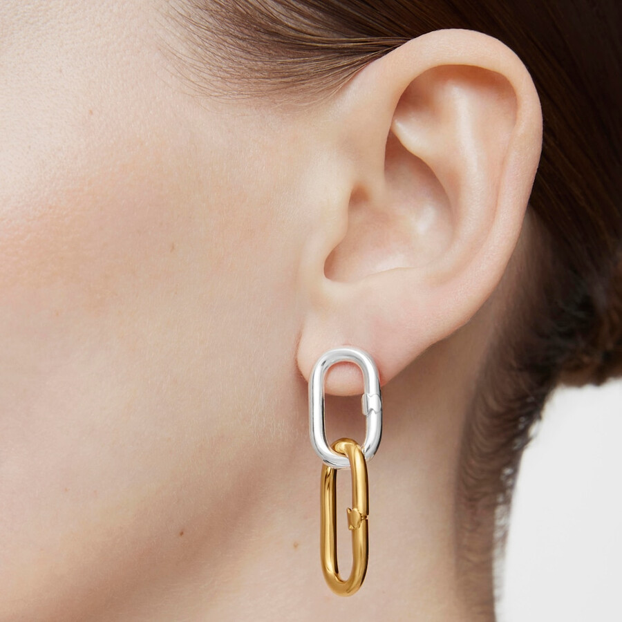 orecchini lunghi bicolore hold oval