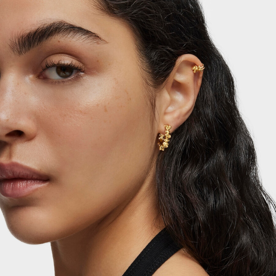 orecchini a cerchio bold bear da 12 mm con placcatura in oro 18kt su argento