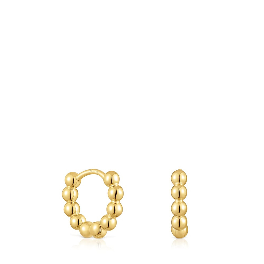 orecchini a cerchio piccoli lucidi da 10 mm con ciondoli placcati in oro 18kt su argento