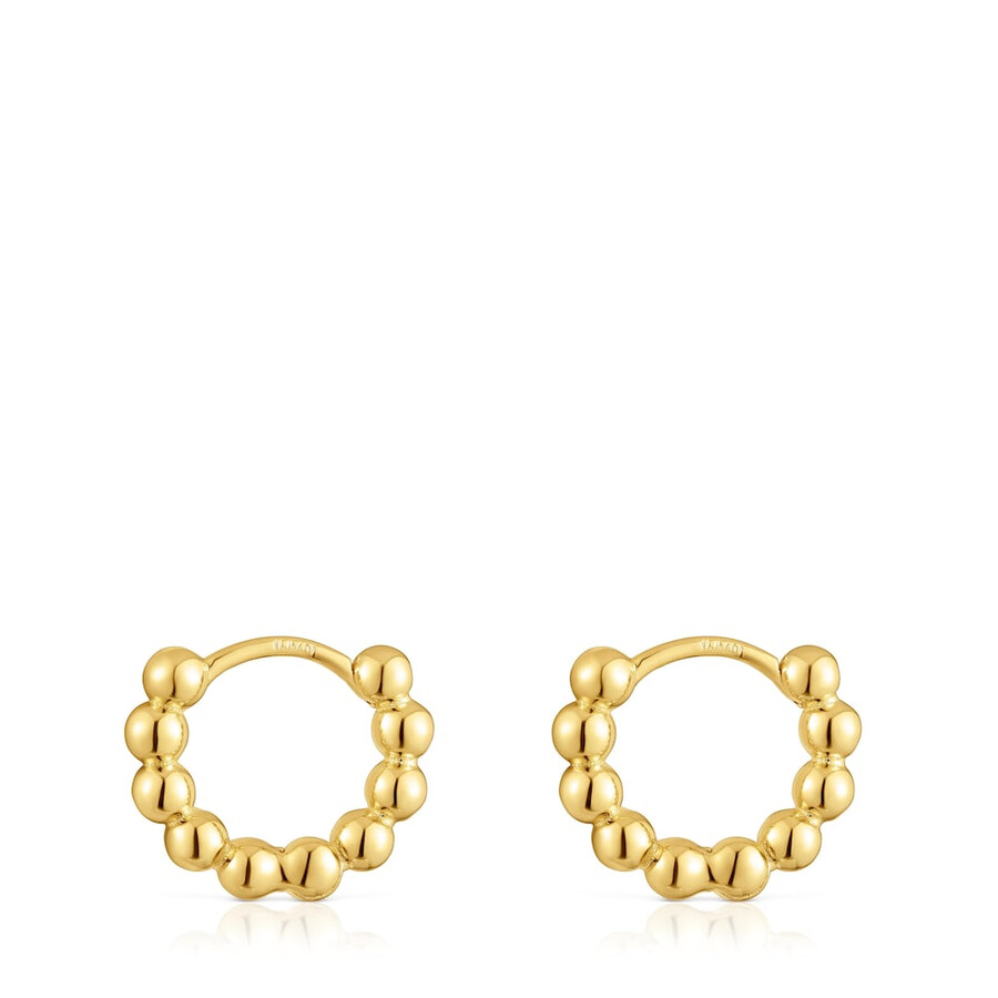 orecchini a cerchio piccoli lucidi da 10 mm con ciondoli placcati in oro 18kt su argento