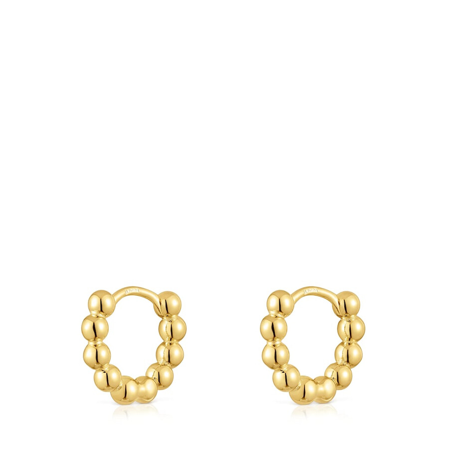orecchini a cerchio piccoli lucidi da 10 mm con ciondoli placcati in oro 18kt su argento