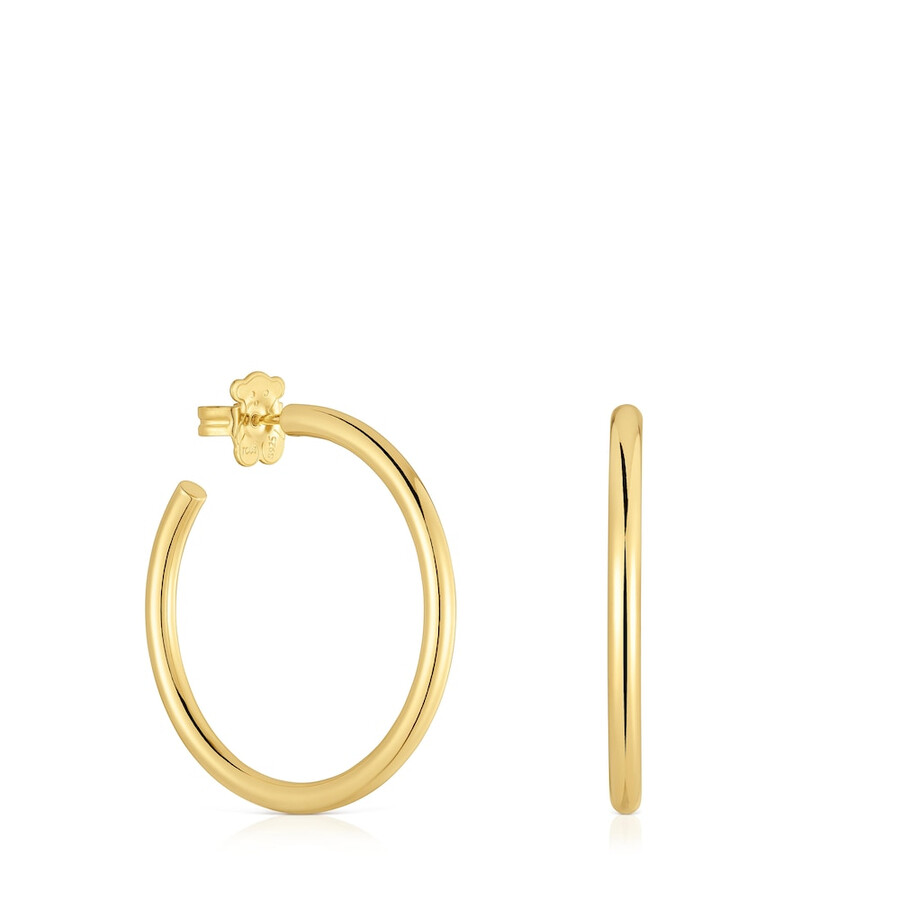 orecchini a cerchio lunghi da 38 mm con placcatura in oro 18kt su argento basics