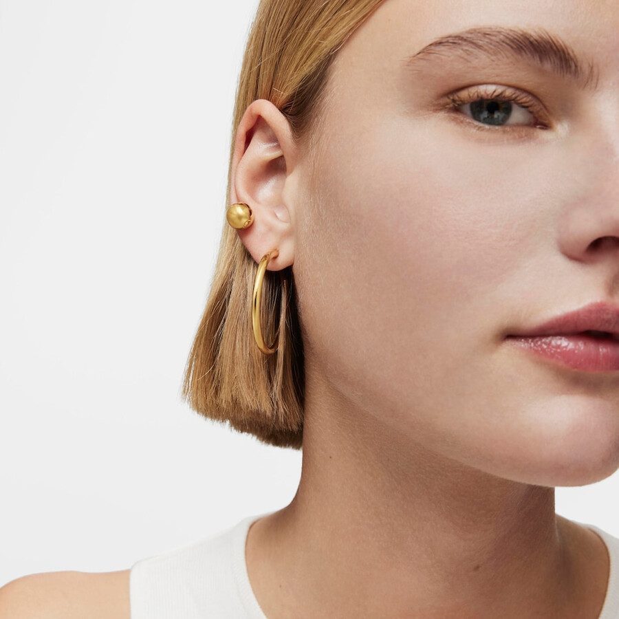 orecchini a cerchio lunghi da 38 mm con placcatura in oro 18kt su argento basics