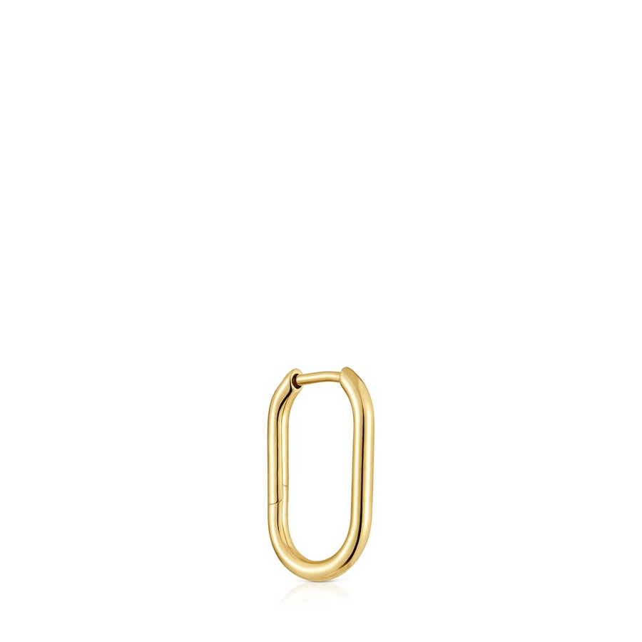 orecchino a cerchio ovale singolo basics da 17 mm con placcatura in oro 18kt su argento