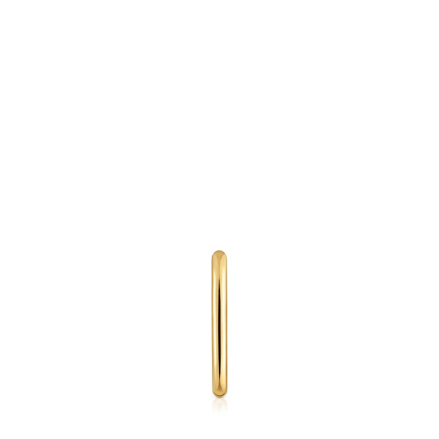 orecchino a cerchio ovale singolo basics da 17 mm con placcatura in oro 18kt su argento