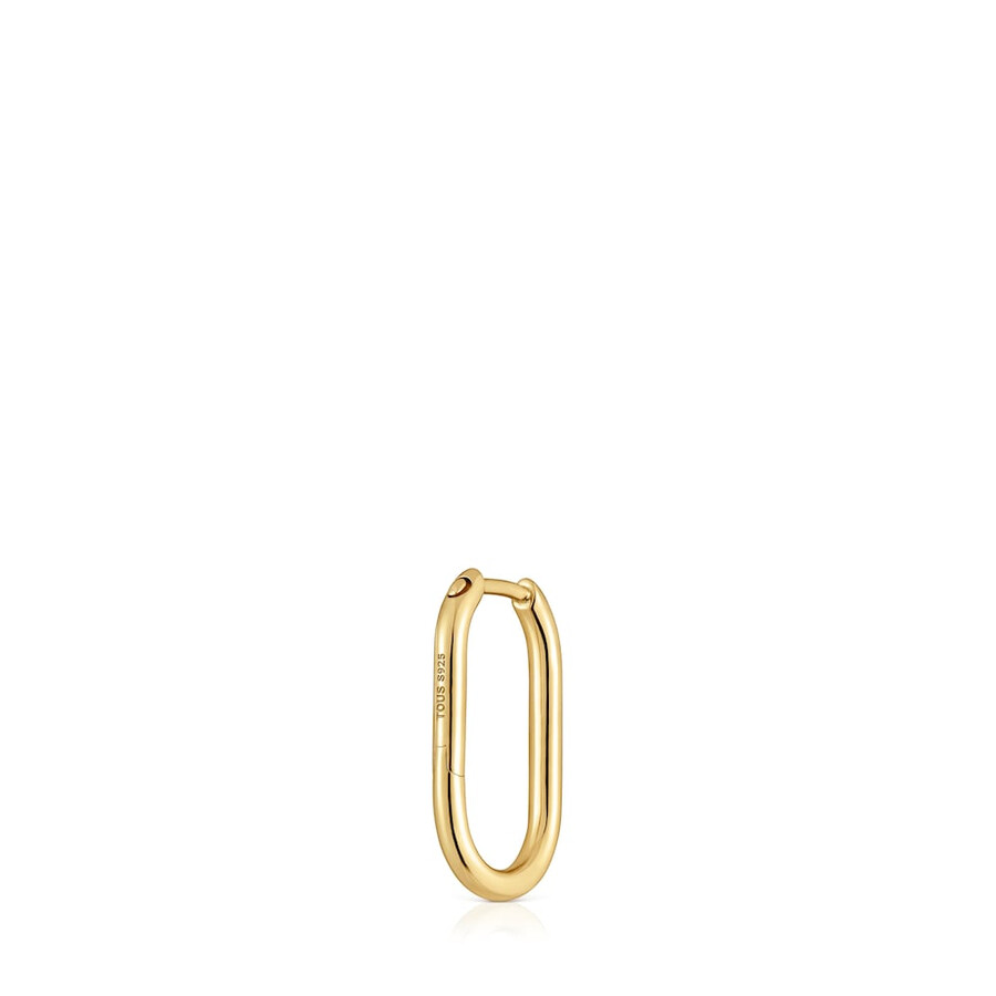 orecchino a cerchio ovale singolo basics da 17 mm con placcatura in oro 18kt su argento