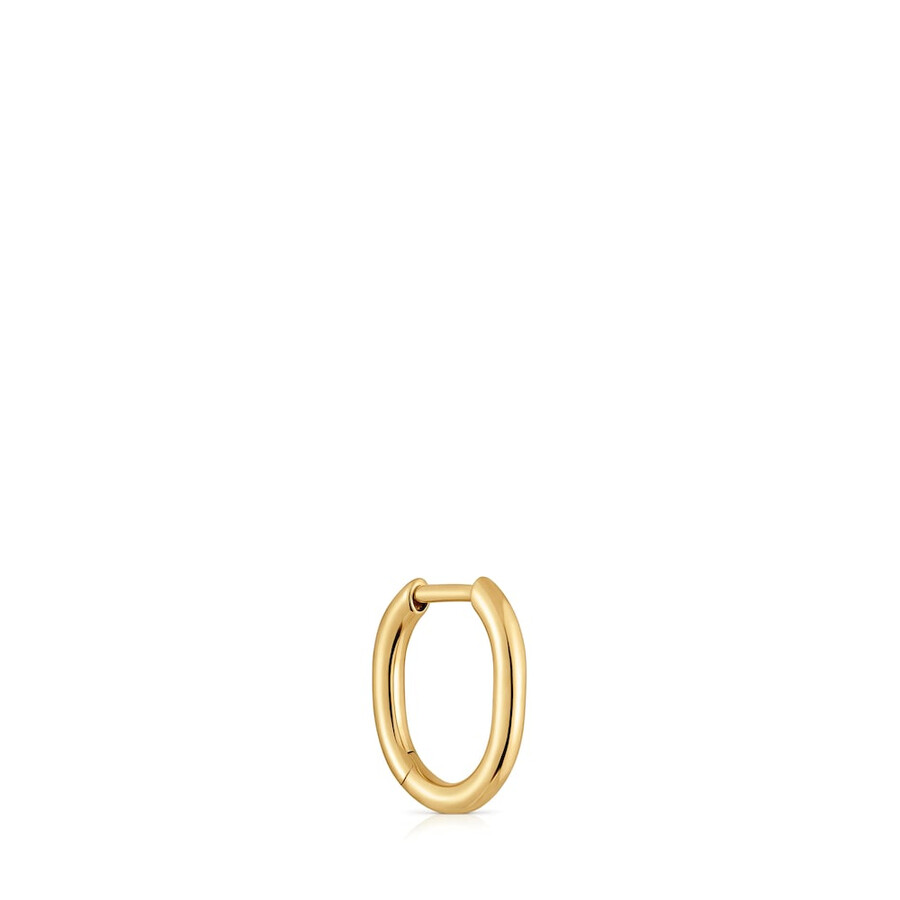orecchino a cerchio singolo basics da 13 mm con placcatura in oro 18kt su argento