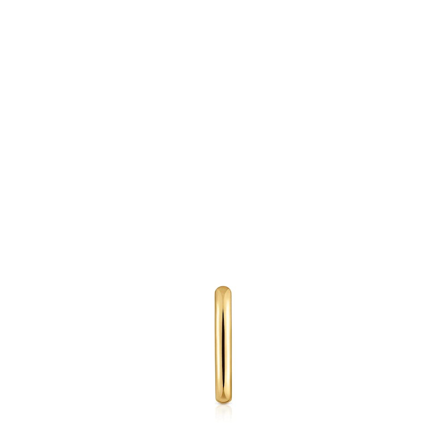 orecchino a cerchio singolo basics da 13 mm con placcatura in oro 18kt su argento