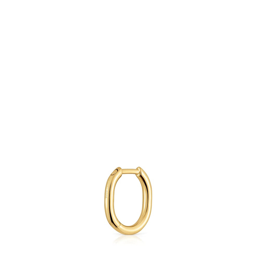 orecchino a cerchio singolo basics da 13 mm con placcatura in oro 18kt su argento