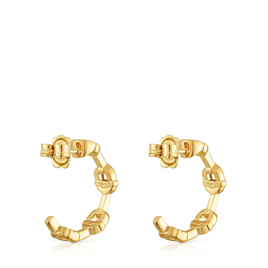 orecchini a cerchio con logo in argento e placcatura in oro 18kt da 174 mm tous manifesto