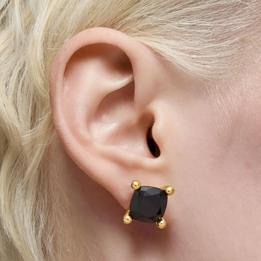 orecchini placcati in oro 18kt su argento e onice colore nero