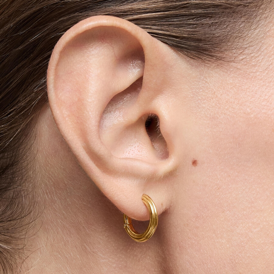 orecchini a cerchio in argento placcato oro 18kt tous 1950