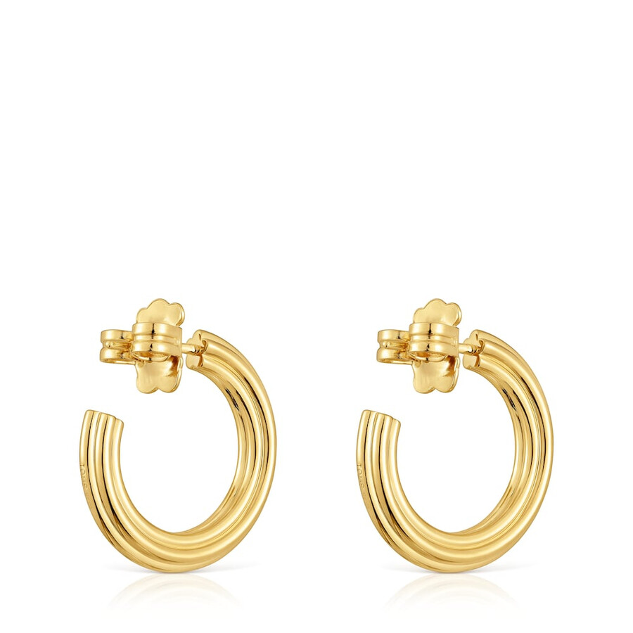 orecchini a cerchio placcati in oro 18kt su argento e motivo floreale tous 1950