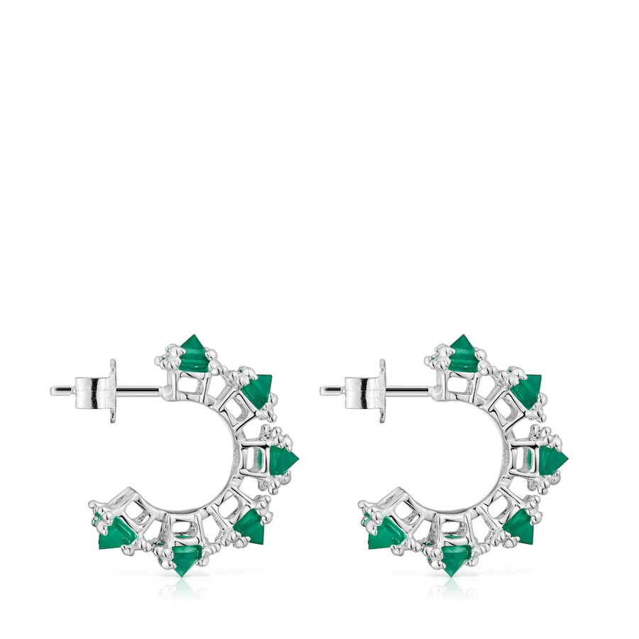 orecchini a cerchio in argento con calcedonio color pills