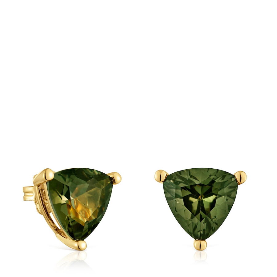 orecchini placcati in oro 18kt su argento e spinello verde creati nella collezione tous color lgg