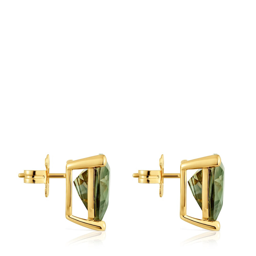 orecchini placcati in oro 18kt su argento e spinello verde creati nella collezione tous color lgg