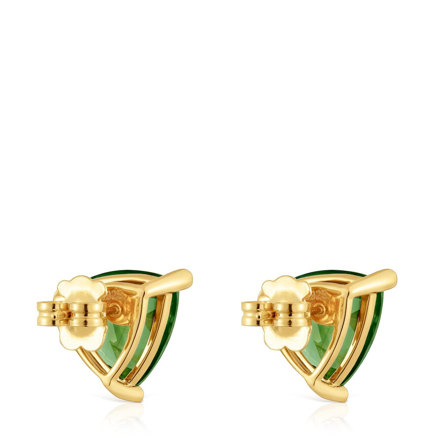 orecchini placcati in oro 18kt su argento e spinello verde creati nella collezione tous color lgg