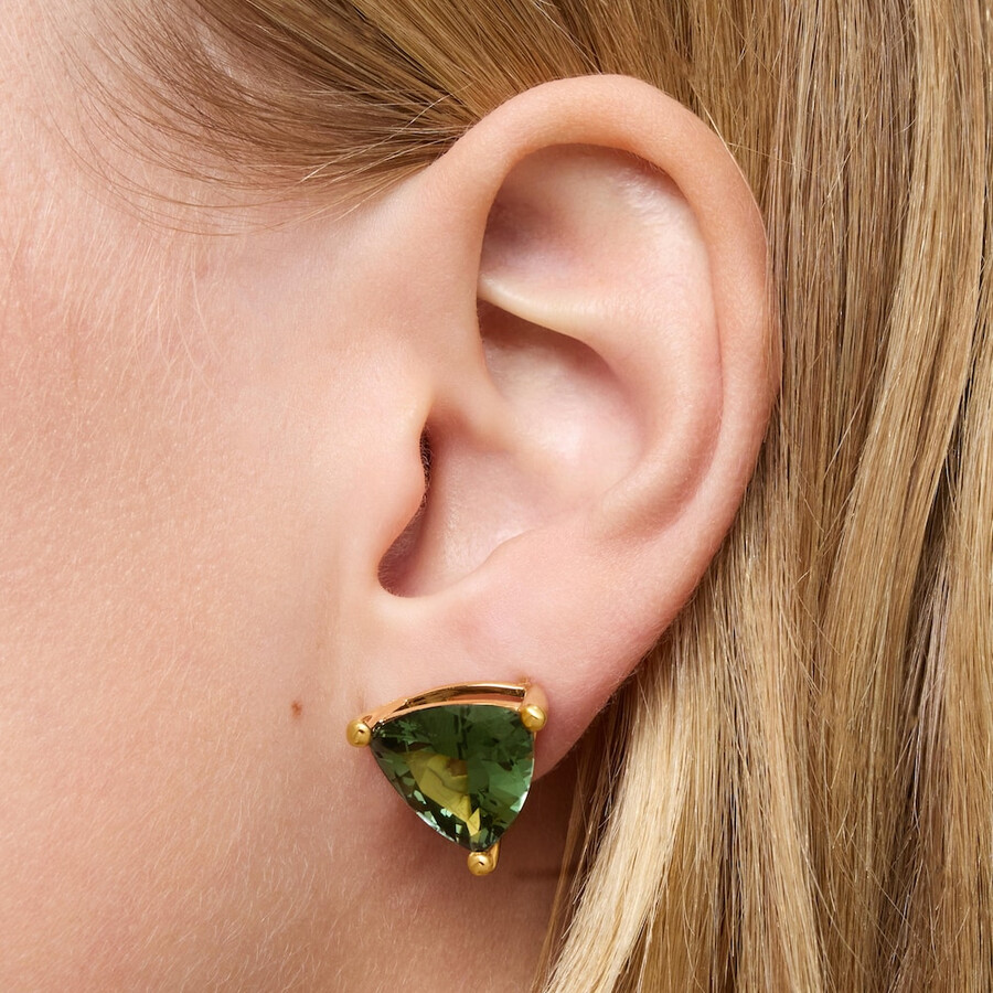 orecchini placcati in oro 18kt su argento e spinello verde creati nella collezione tous color lgg
