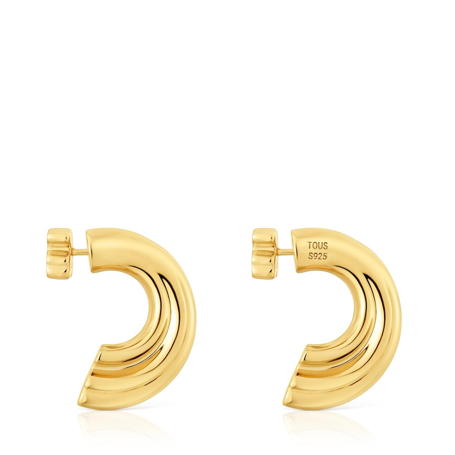 orecchini a cerchio in argento placcato oro 18kt con motivo a orso tous 1950