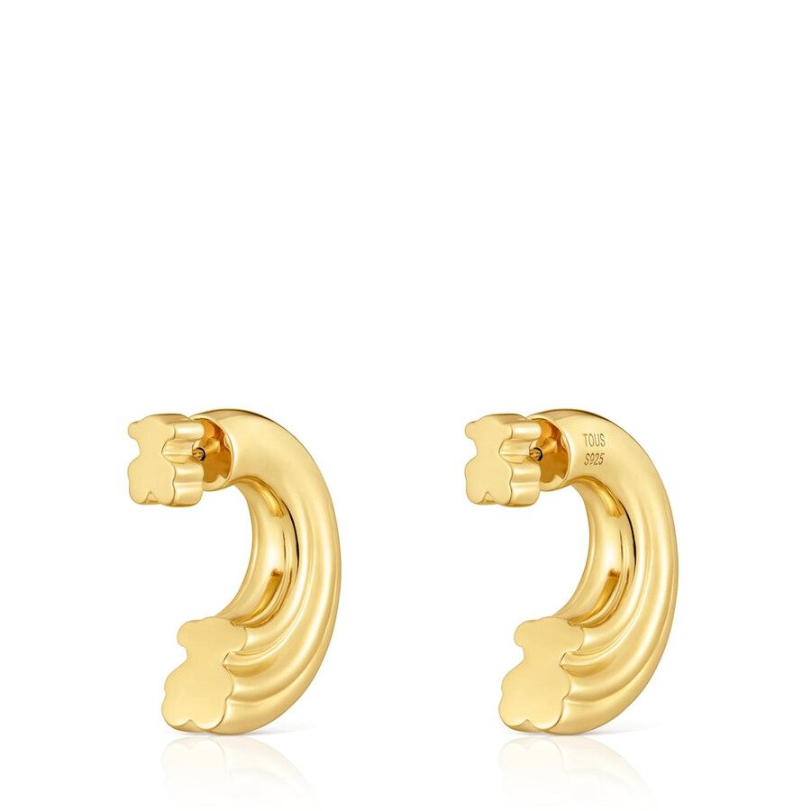 orecchini a cerchio in argento placcato oro 18kt con motivo a orso tous 1950