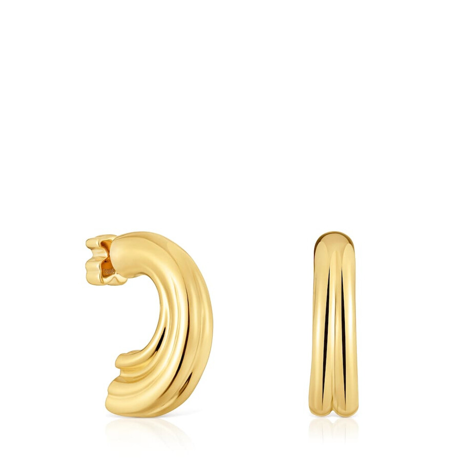 orecchini a cerchio in argento placcato oro 18kt con motivo a orso tous 1950